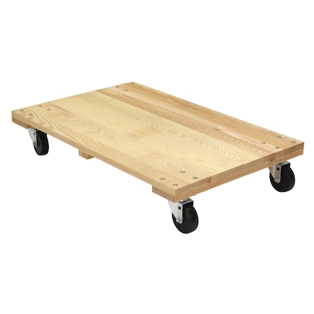Vestil Tan Hardwood Dolly-Solid Deck 1200lb Capacity Non-Marking 24 x 36 HDOS-2436-12-NM